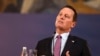 SERBIA -- U.S. ambassador to Germany Richard Grenell gestures during the press conference with Serbian President Aleksandar Vucic (not pictured) in Belgrade, January 24, 2020
