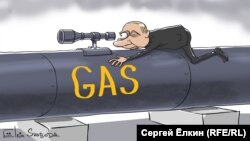 Vlagyimir Putyin orosz elnököt ábrázoló karikatúra