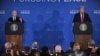 Президент России Владимир Путин и президент США Дональд Трамп после встречи на Аляске, 15 августа 2025 года 