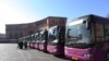 Armenia - New buses made in China on display in Yerevan's Republic Square, 24Mar2012