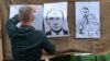 Мішені з портретами президента Росії Володимира Путіна та російського полковника Ігоря Гіркіна (Стрєлкова). Львів, 31 серпня 2014 року