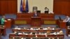 Министерот за финансии Фатмир Бесими на собраниска седница за усвојување на ребалансот на Буџетот за 2021.
