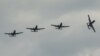 Avioane americane A-10 Thunderbolt la manevrele militare comune cu forțele române „Dacian Thunder 2015”, baza aeriană Câmpia Turzii, aprilie 2015.
