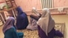 Женщины, чьи мужья были осуждены по обвинениям в терроризме и экстремизме. Мангистауская область, 10 июля 2017 года.
