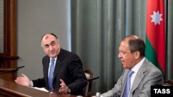 Ադրբեջանի եւ Ռուսաստանի արտգործնախարար Մամեդյարովն ու Լավրովը հանդիպումից հետո: Մոսկվա, 21-ը մայիսի, 2013թ.