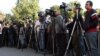 Armenia - Television cameramen at an opposition rally in Yerevan.
