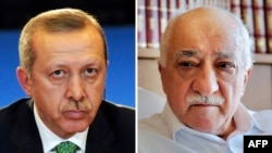Türkiýäniň prezidenti Rejep Taýýyp Erdogan (çepde) we Fethullah Gülen. 