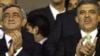 Turkey -- President Abdullah Gul (R) with his Armenian counterpart Serzh Sarkisian at Turkey vs Armenia FIFA 2010 World Cup group match in Bursa, 14Oct2009