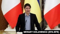 Kanadski premijer Justin Trudeau u Kijevu, 8. maja 2022. 