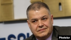 Armenia - Justice Minister Davit Harutiunian holds a news conference in Yerevan, 20 February 2018.