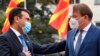 Komisioneri për fqinjësi dhe zgjerim i Bashkimit Evropian, Oliver Varhelyi dhe kryeministri maqedonas, Zoran Zaev