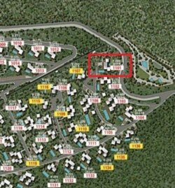 Фрагмент плана застройки курорта Six Senses Kaplankaya c номерами вилл