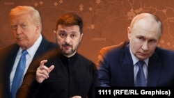 Коллаж: Трамп, Зеленский, Путин