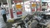 A gas station in northwestern Tehran damaged by rioters on June 27