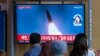 Видео запуска ракеты КНДР – одно из многих в 2022 году – транслируется в Южной Корее