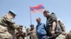 Armenia -- Defense Minister Seyran Ohanian inspects Armenian troops in Afghanistan, 24July 2010.