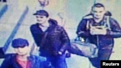 Imagine a unei camere CCTV despre care se crede că-i arată pe cei trei bărbați bănuiți că ar fi autorii atentatului teririst de la aeroportul din Istambul, 28 iunie 2016